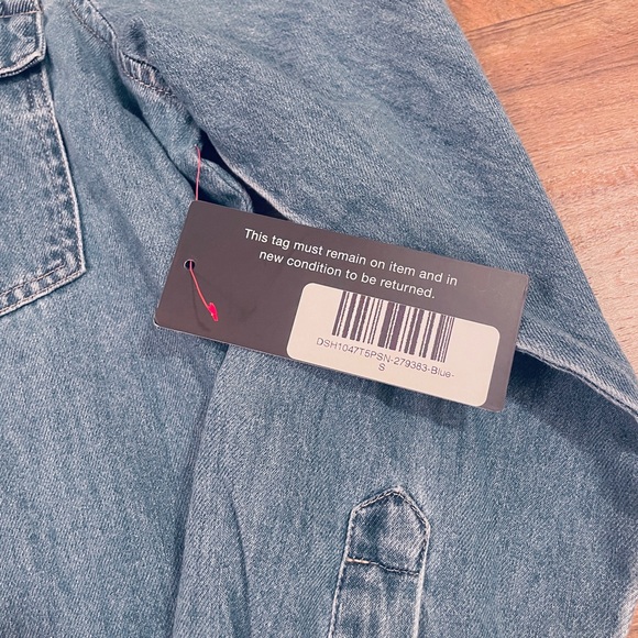 NWT! DEAR JOHN STAR DENIM BUTTON FRONT SHIRT WESTERN SIZE SMALL NEW! - Picture 7 of 12